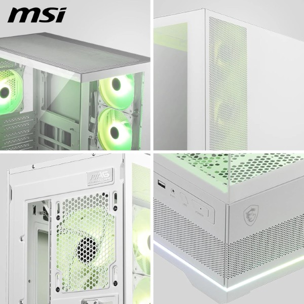 MSI MAG Pano 110R PZ White Mid-Tower ATX Gaming Cabinet (White)