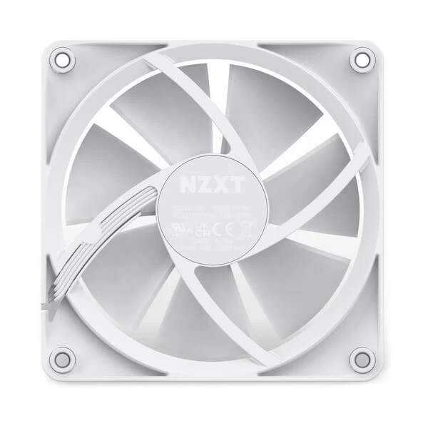 NZXT F120 Core RGB White 120mm Case Fans Triple Pack with RGB Controller (White)