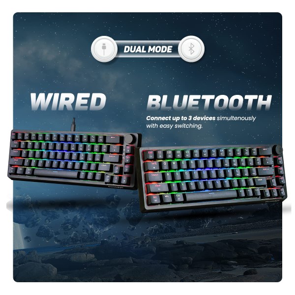 Cosmic Byte CB-GK-33 Astra 67 keys Mechanical Gaming keyboard with Outemu Blue Switches (Black)