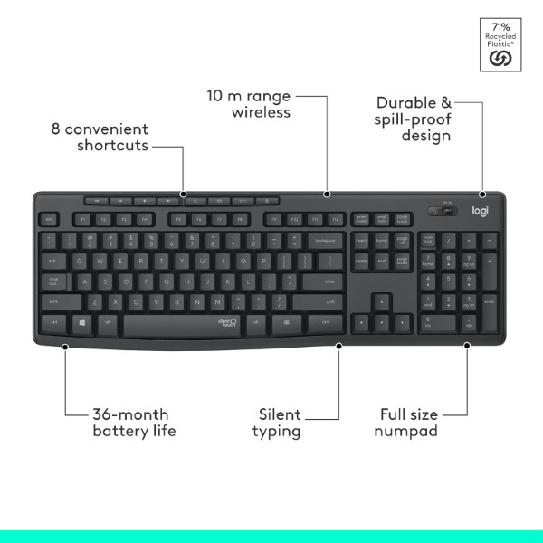 Logitech MK295 Silent Wireless Keyboard And Mouse Combo