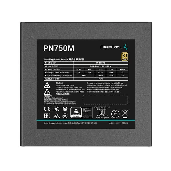 DeepCool PN750M 750 Watt ATX 3.1 80 plus Gold Certified Power Supply