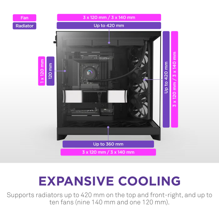 NZXT H9 Flow Large Dual-Chamber ATX Mid-Tower Case (Black)