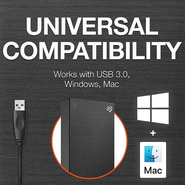 Seagate OneTouch 5TB External Hard Drive with Password Protection for Windows and Mac (Black)