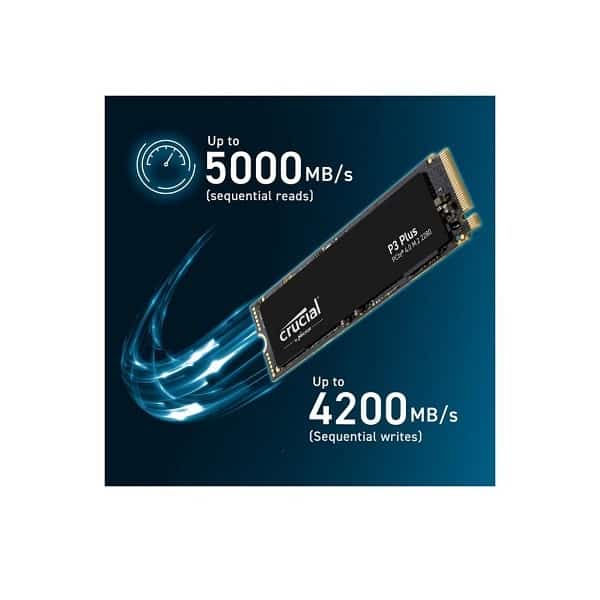 Crucial P3 Plus 2TB M.2 NVMe PCIe Gen 4.0 Internal SSD (CT2000P3PSSD8)