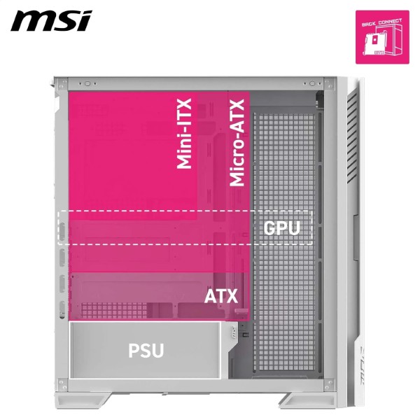 MSI MPG Velox 300R Airflow PZ White ATX Mid-Tower Cabinet (White)