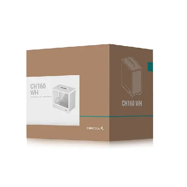 DeepCool CH160 White M-ATX Mini-Tower Cabinet With Tempered Glass Side Panel (White)