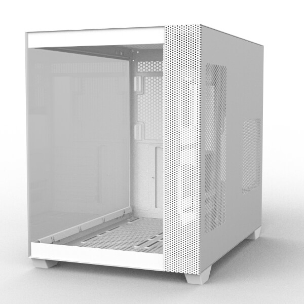 Cooler Master CD600 White Mid-Tower ATX Cabinet with Tempered Glass Panels