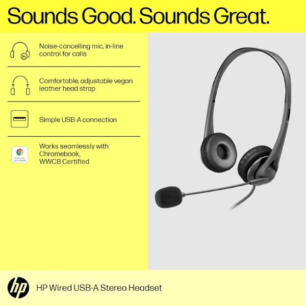 HP G2 Wired On Ear Stereo Headphone With Vegan Leather Earcup (428H5AA)