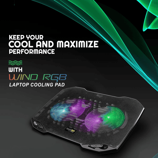 Cosmic Byte Wind RGB Laptop Cooling Pad With Dual 120mm RGB Fans