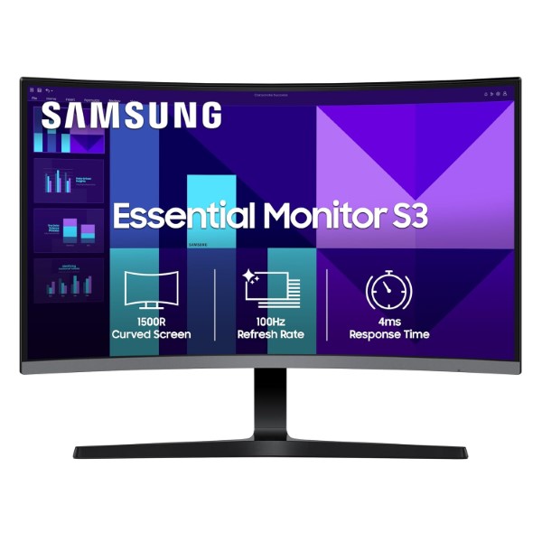 Samsung Essential S3 LS32D390GAWXXL 32 Inch FHD 100Hz 4ms VA Panel Curved Monitor (Black)