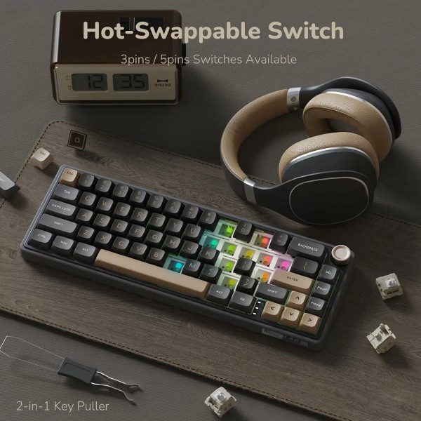Royal Kludge RK R65 Green Sand (BROWN Switch) Wired Mechanical Gaming Keyboard