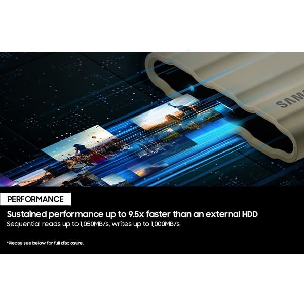 Samsung T7 Shield 1TB Portable SSD with Rugged, IP65 Water and Dust Resistant (Black)