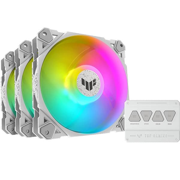 Asus TUF Gaming TF120 ARGB White 120mm triple fan kit with ARGB controller