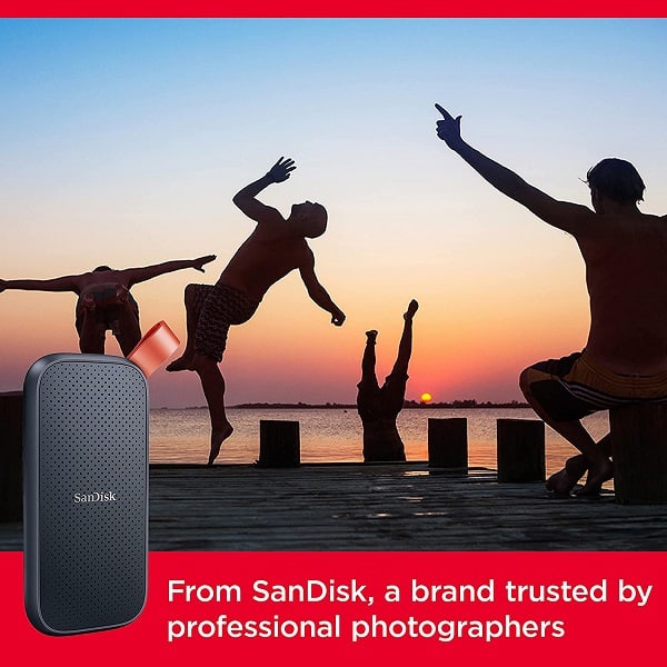 Sandisk E30 2TB Portable SSD with Type-C to Type-A Cable, Up to 520MB/s Speed and Rugged Cover Up to 2 Meter Drop Protection