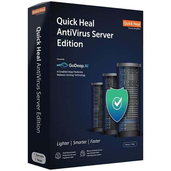 Quick Heal Antivirus Server Edition 1PC 1-year software.