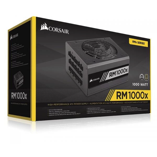 Corsair RM1000X 80 Plus Gold Certified Fully Modular PSU with Active PFC
