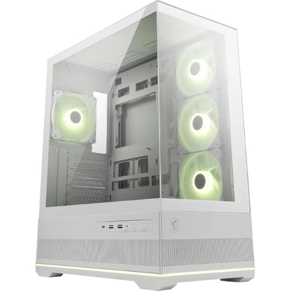 MSI MAG Pano 110R PZ White Mid-Tower ATX Gaming Cabinet (White)