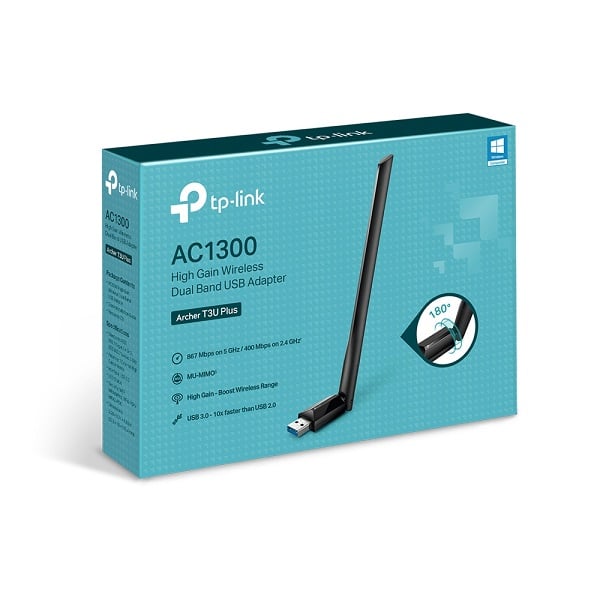 TP-Link Archer T3U Plus AC1300 Wireless Dual Band USB Adapter with MU-MIMO