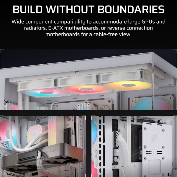Corsair 3500X RS-R ARGB E-ATX Mid Tower PC Cabinet With Tempered Glass Side Panel White