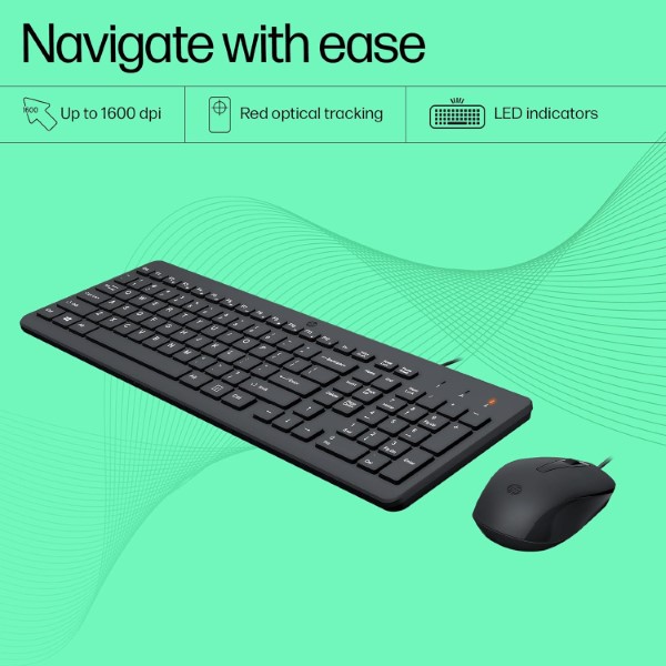 HP KM150 Wired Keyboard and Mouse Combo