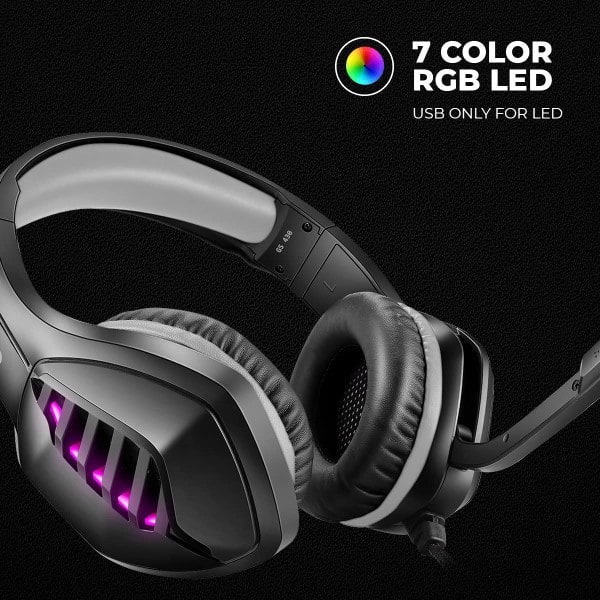 Cosmic Byte GS430 black Gaming Headphone with 7 Color RGB Led and Microphone (Black)