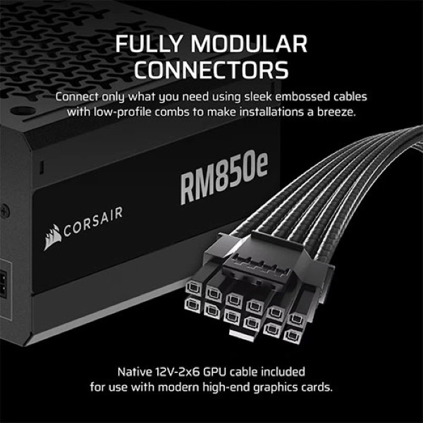 Corsair RM850E 850 watts ATX 3.1 80 plus Gold Certified Fully Modular Power Supply
