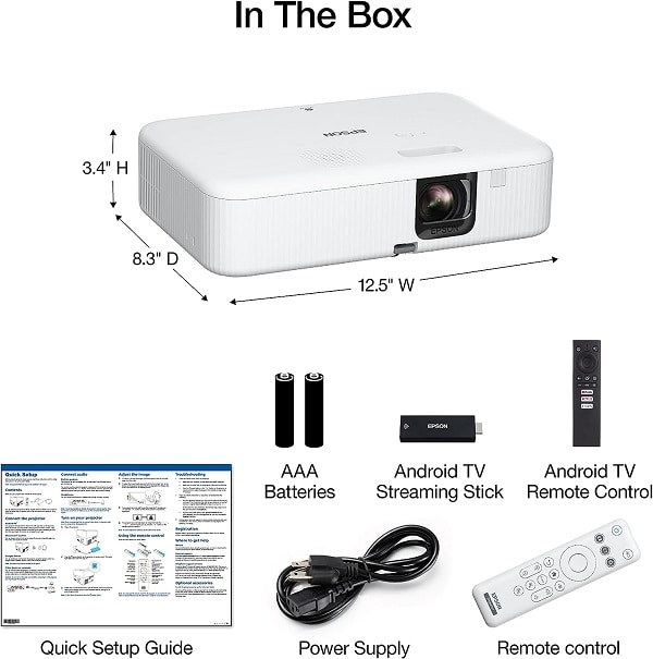 Epson Epiq Vision Flex CO-FH02 Full HD Smart Portable Projector with Bluetooth and 5W Speaker