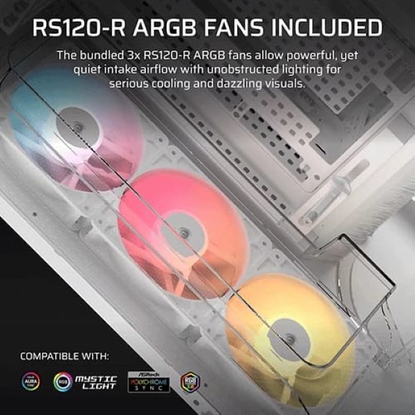 Corsair Air 5400 RS-R ARGB E-ATX Mid Tower Cabinet With Tempered Glass Side Panel White