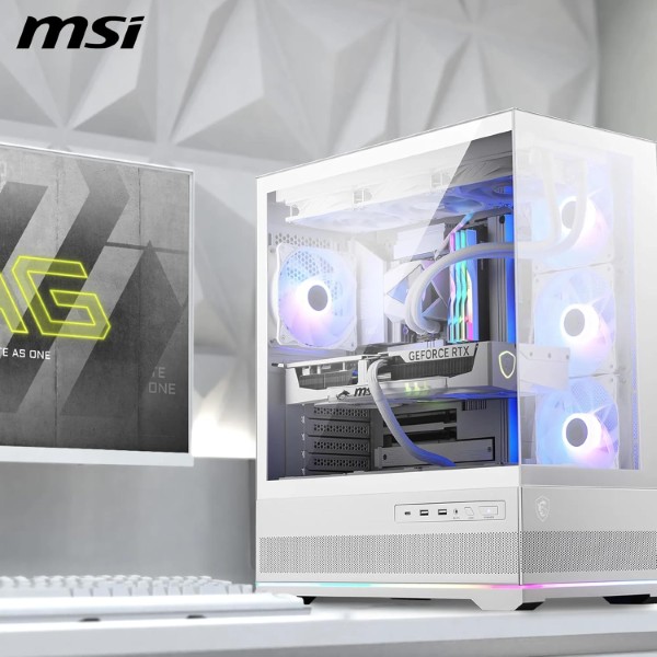 MSI MAG Pano 110R PZ White Mid-Tower ATX Gaming Cabinet (White)