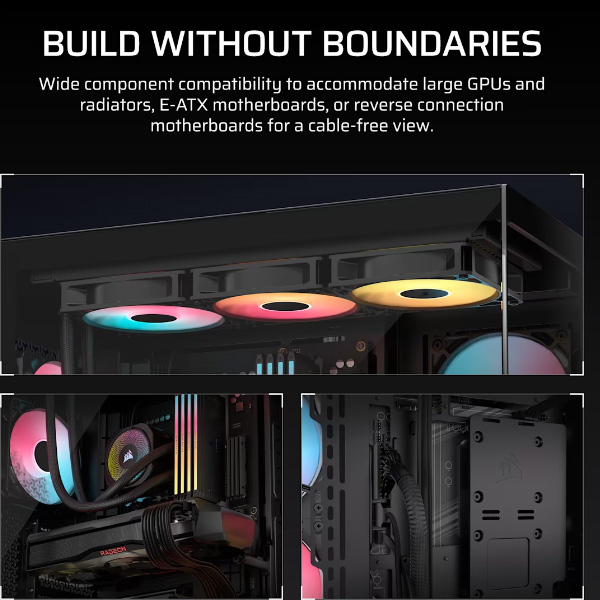 Corsair 3500X RS-R ARGB E-ATX Mid-Tower PC Cabinet With Tempered Glass Panel Black