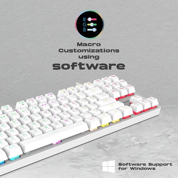 Cosmic Byte CB-GK-37 Firefly RGB TKL Mechanical Keyboard with Swappable Outemu Red Switch (White)