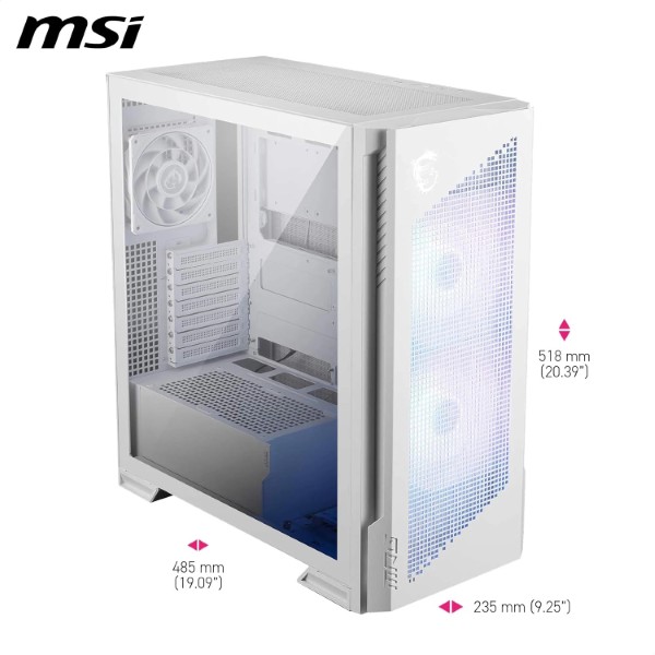 MSI MPG Velox 300R Airflow PZ White ATX Mid-Tower Cabinet (White)