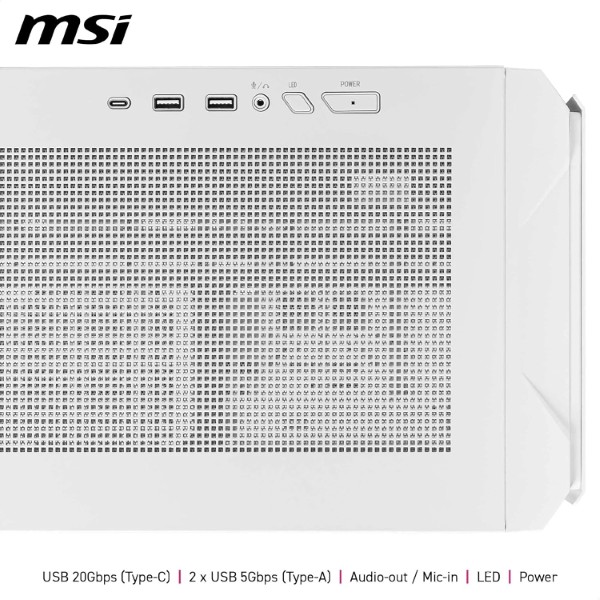 MSI MPG Velox 300R Airflow PZ White ATX Mid-Tower Cabinet (White)