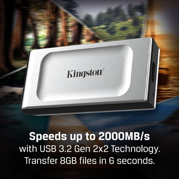 Kingston SXS2000 4TB Portable External SSD Drive With USB 3.2 Gen 2