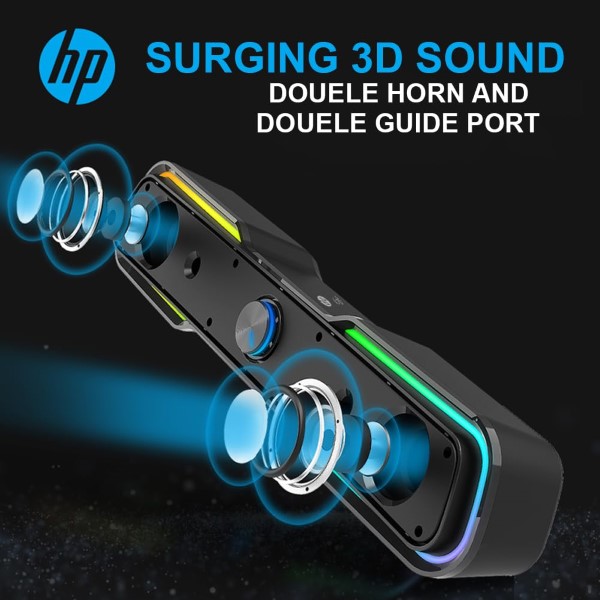 HP DHE-6002 Wired Speaker With RGB lights