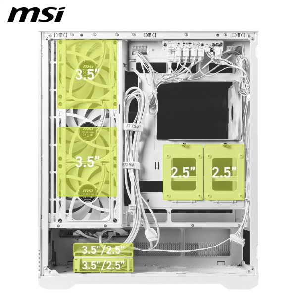 MSI MAG Pano 110R PZ White Mid-Tower ATX Gaming Cabinet (White)