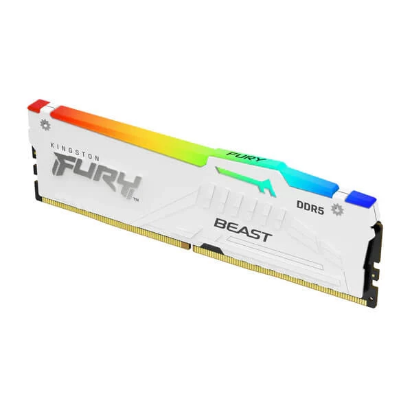 Kingston Fury Beast RGB 16Gb 6000Mhz WH (16GB X 1) DDR5 CL30 Desktop Memory With Intel XMP (White)