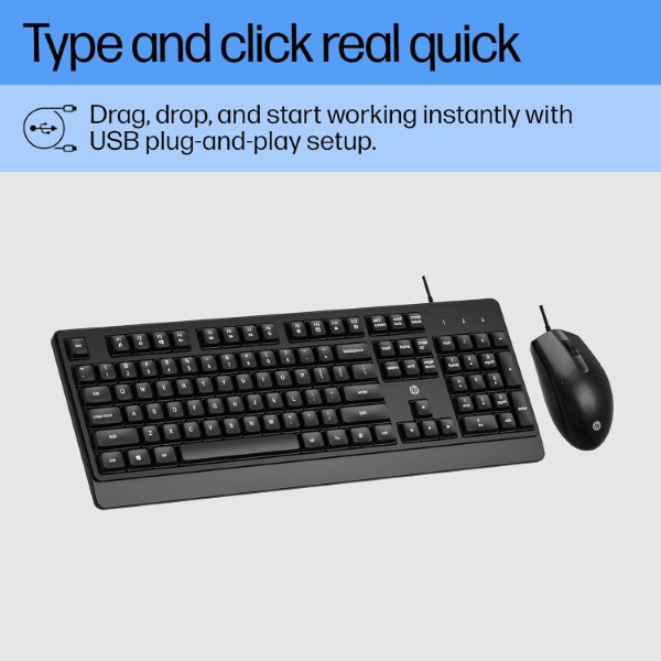 HP KM180 Wired Keyboard and Mouse Combo