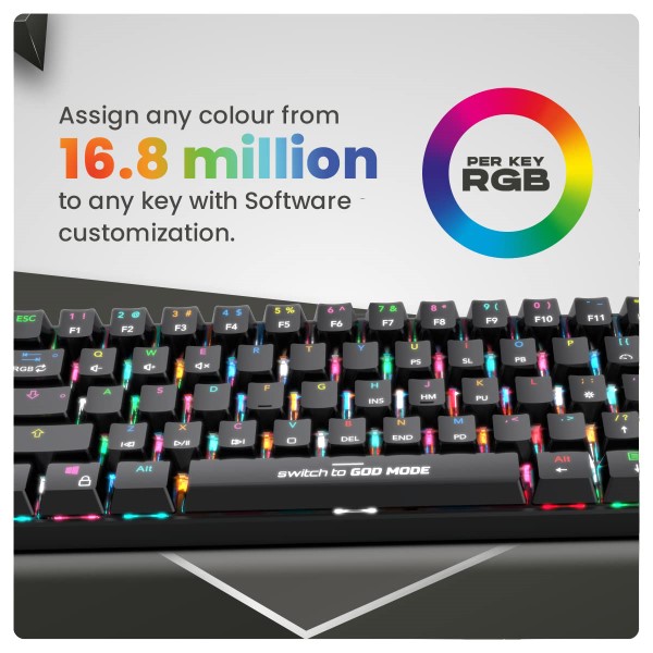 Cosmic Byte CB-GK-35 Themis 61 Key Per Key RGB Wired Mechanical Gaming Keyboard with Outemu Red Swappable Switches and Software (White)