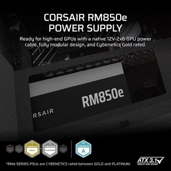Corsair RM850E 850 watts ATX 3.1 80 plus Gold Certified Fully Modular Power Supply