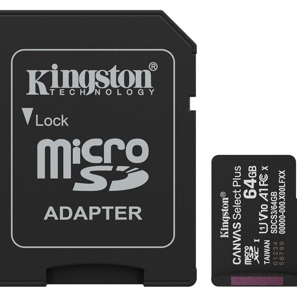 Kingston Canvas Select Plus 64GB Class 10 Micro SD Card With Adapter