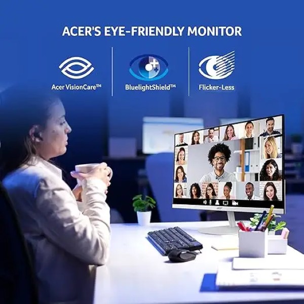 Acer SA272 P1 27-Inch FHD 144hz 1ms Ultra Slim Gaming Monitor (White)