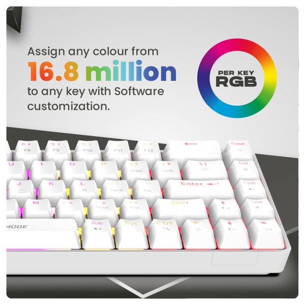 Cosmic Byte CB-GK-36 Artemis 68 Key Per Key RGB Wired Mechanical Gaming Keyboard with Outemu Blue Swappable Switches and Software (White)