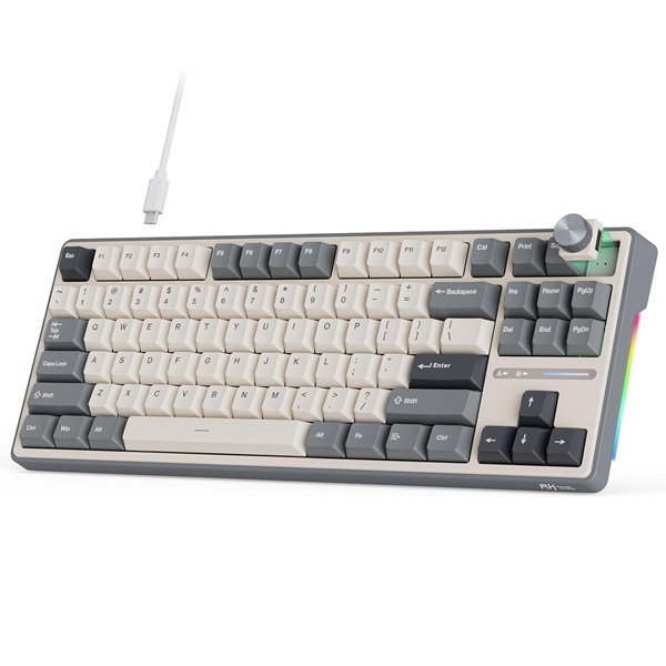 Royal Kludge R87 Pro Half Grey (Creamy Switch) Wired Gaming Keyboard