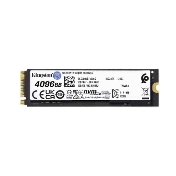 Kingston KC3000 4096GB NVMe M.2 PCIe Gen 4.0 Internal SSD