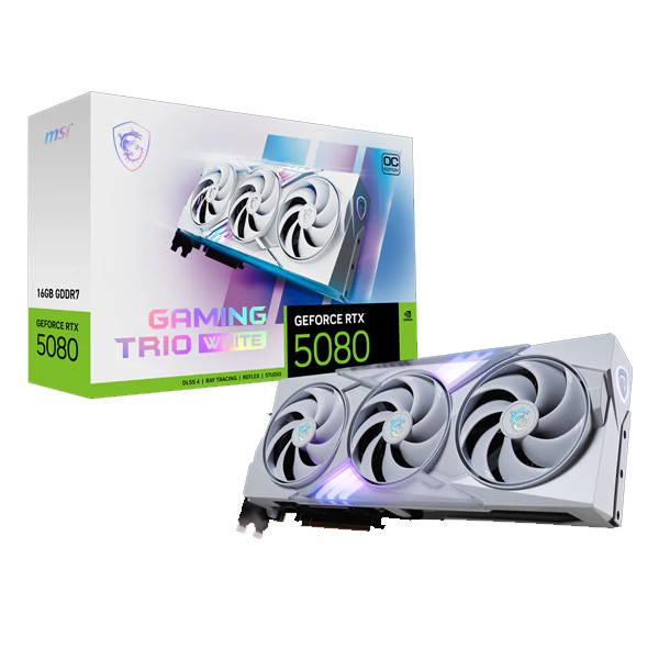 MSI GeForce RTX 5080 Gaming Trio OC White 16GB GDDR7 Graphics Card