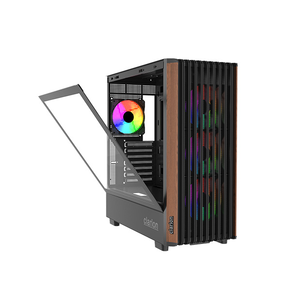 Clarion JM-ZEN WOOD Mid-Tower Gaming Cabinet with 4 A-RGB Fans