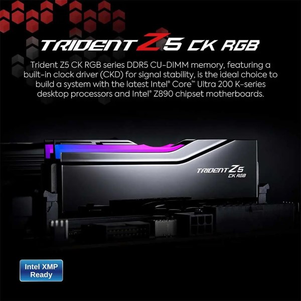 GSkill Trident Z5 CK RGB 48GB (24GB X 2) 8200mhz DDR5 CL40 Desktop Memory (Mirror Black)