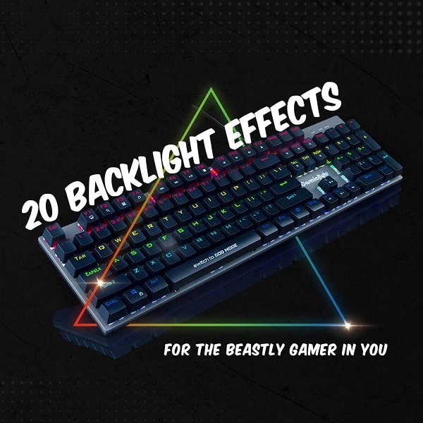 Cosmic Byte CB-GK-28 Vanth Mechanical Gaming Keyboard with Outemu Red Switch and Rainbow LED (Black/Grey)