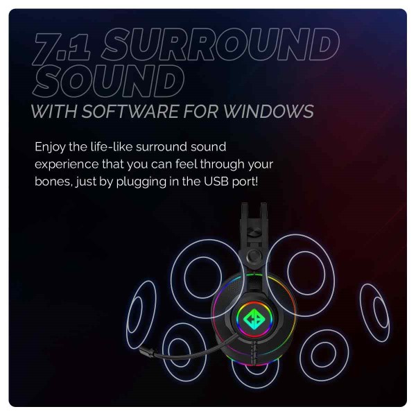 Cosmic Byte Proteus Headset Dual Input USB and 3.5mm, 7.1 Surround Sound